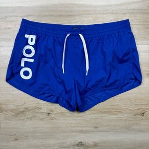 Polo Ralph Lauren Athletic Running Shorts - Blue/White - Women's Size Medium
